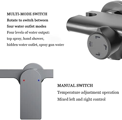 Rainfall Shower System with Adjustable Tub Spout and Handheld