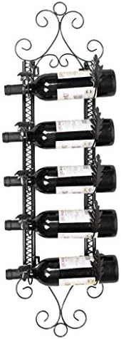 LASEVE Wall Mounted Wine Rack 5 Bottle Hold Rustic Industrial Style