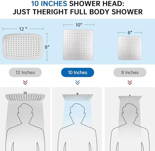G-Promise All Metal 10 Dual Square Shower Head Combo