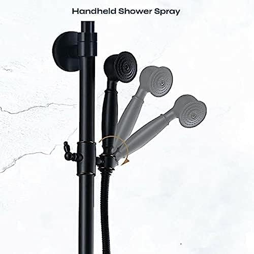 TECKI 8inch Rainfall Shower System Set with Handheld Spray