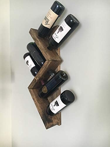 Zig Zag Wine Rack Wall Mounted - Dark Walnut