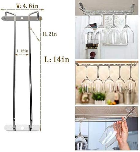 RedDreamer 14-Inch Stemware Rack Set of 2 Chrome Finish