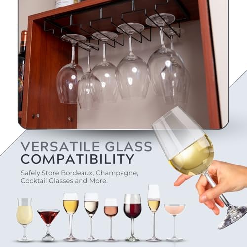 Maypes 4-Rack Wine Glass Holder Under Cabinet