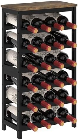 6 Tier Bamboo Wine Rack 24 Bottles Storage Display