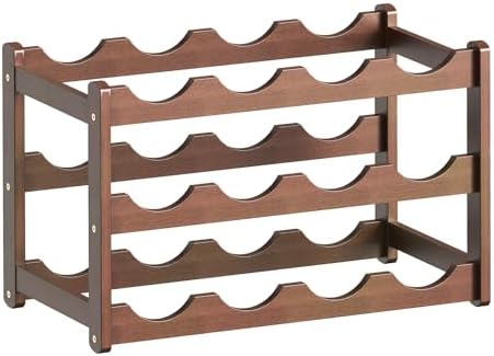CAMOAT 3-Tier Bamboo Wine Rack for 12 Bottles