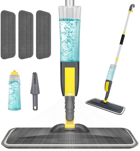 NileHome Spray Mop with 3 Pads and Refillable Bottle