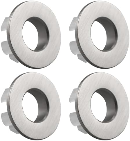 4 PCS Sink Basin Trim Overflow Covers Brushed Nickel