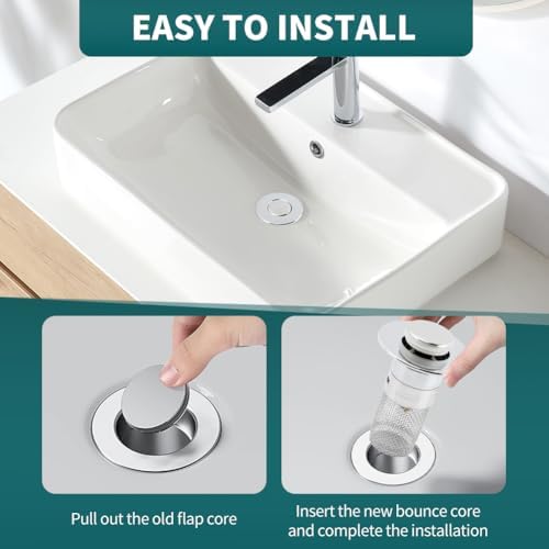 EMVANV 2pcs Sink Drain Strainer with Hair Catcher