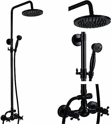 TECKI 8inch Rainfall Shower System Set with Handheld Spray