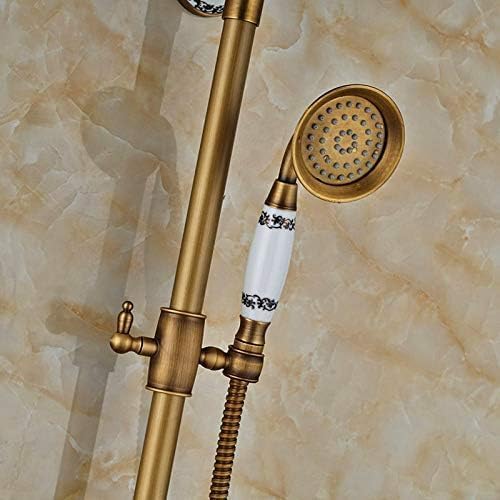 TECKI Antique Brass Shower Set with Dual Handles