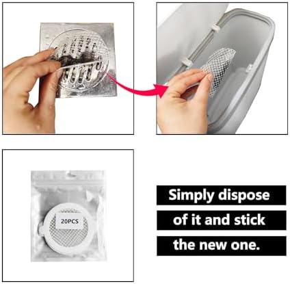 20 Pcs 4x4 Disposable Bathroom Drain Hair Catcher