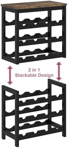 6 Tier Bamboo Wine Rack 24 Bottles Storage Display