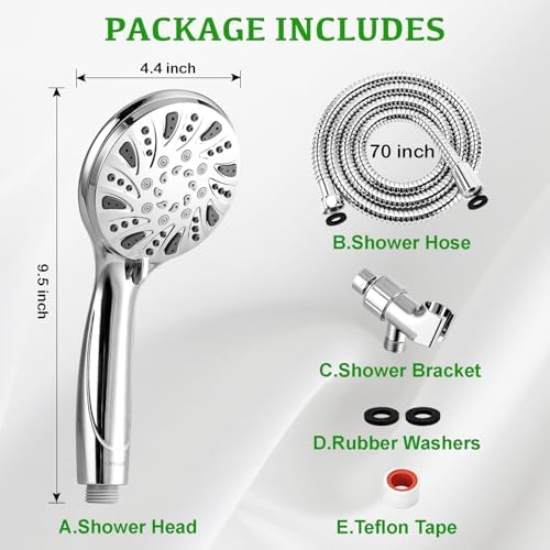 OHDAY 6-Mode Handheld Shower Head with Power Wash