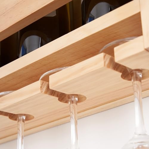 Stylish Wall-Mounted Wine Rack with Cup Holder