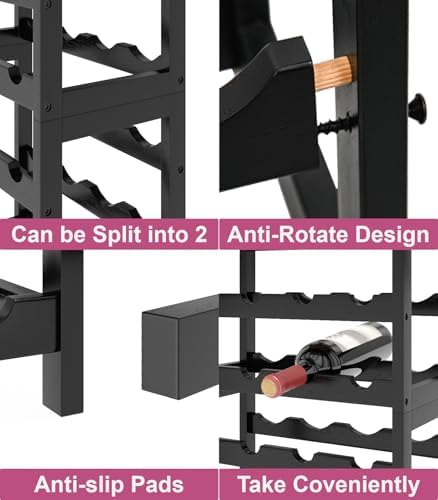 6 Tier Bamboo Wine Rack 24 Bottles Storage Display