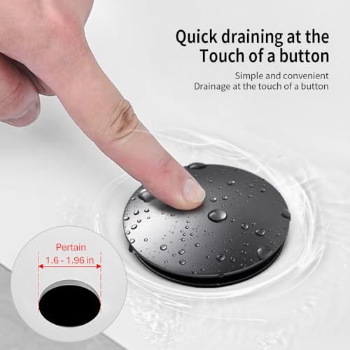 YZZY Vessel Basin Pop-up Drain with Overflow and Hair Catcher