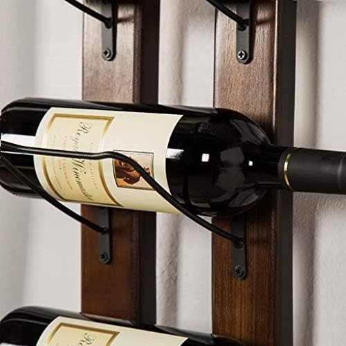 Wall Mounted Wine Rack 6 Bottle Storage with Iron Frame