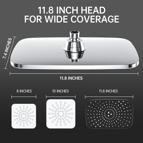 Veken 118 Inch Rain Shower Head with 5 Modes and 70 Hose