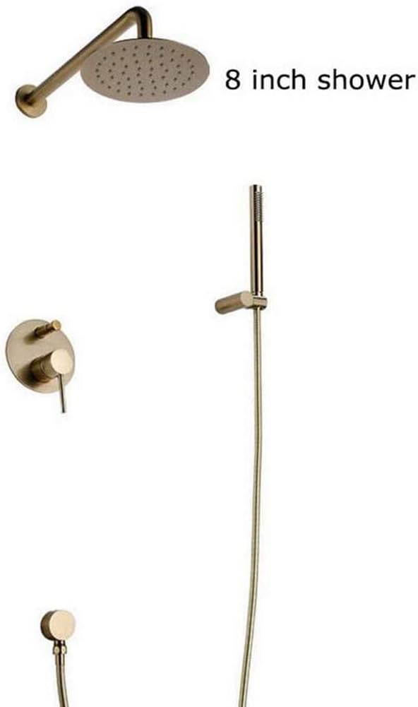 Brushed Gold Solid Brass Rain Shower Combo Set