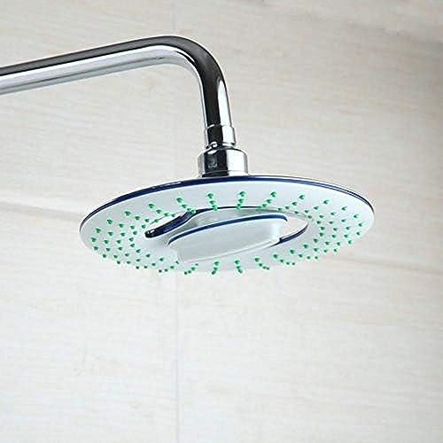 TECKI Chrome 8 Inch Rainfall Handheld Shower Faucet Set with Plastic Hand Shower
