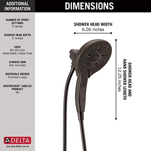 Delta Faucet 5-Spray In2ition 2-in-1 Hand Shower with Hose