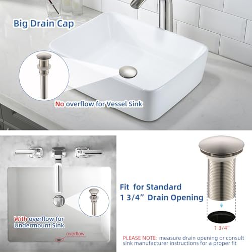 Yodel Vessel Sink Drain Without Overflow - Brushed Nickel