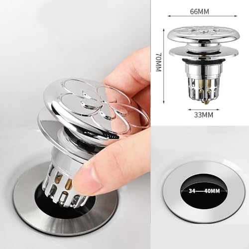Aywenny 2Pcs Universal Sink Stopper with Hair Catcher