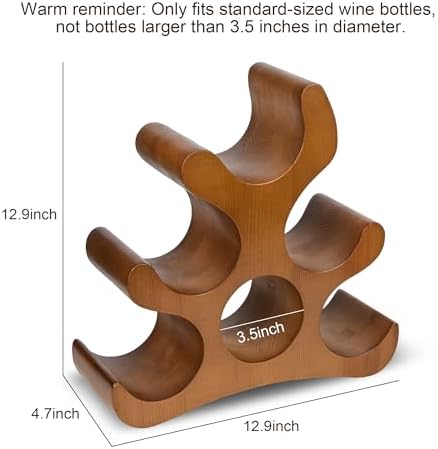 6 Bottle Countertop Wine Rack - Brown