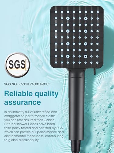 Cobbe Matte Black Handheld Shower Head with 6 Spray Modes