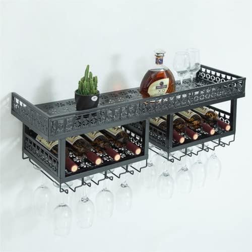 Gdrasuya10 Wall-Mounted Wine Rack with Glass Holder