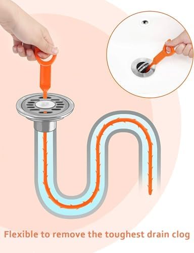 AHUONEL 4Pcs Drain Cleaner Tool Set Universal