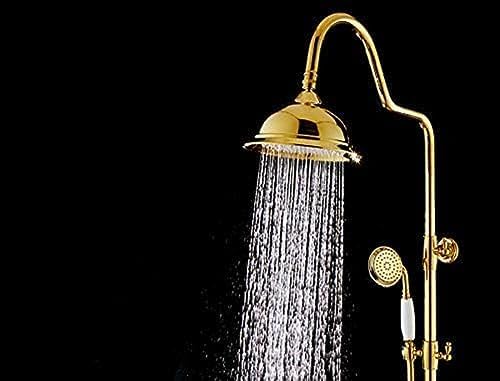 Hot Luxury Brass Jade Rainfall Shower Set 8 Inch Handheld
