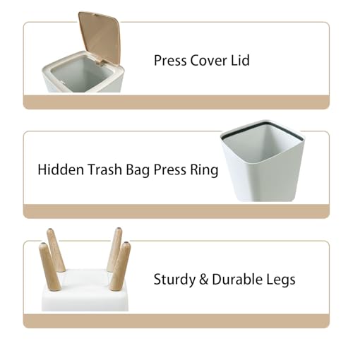 Small Trash Can with Lid 26 Gallon Gothic Design Waste Bin