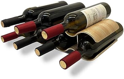 Bellglee 2-Tier Wooden Wine Rack Stand 7 Bottles
