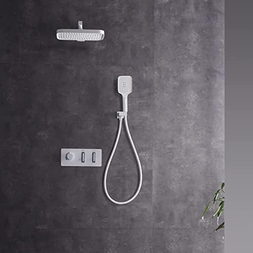 White Brass Rainfall Shower System Set
