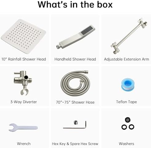 G-Promise All Metal 10 Dual Square Shower Head Combo