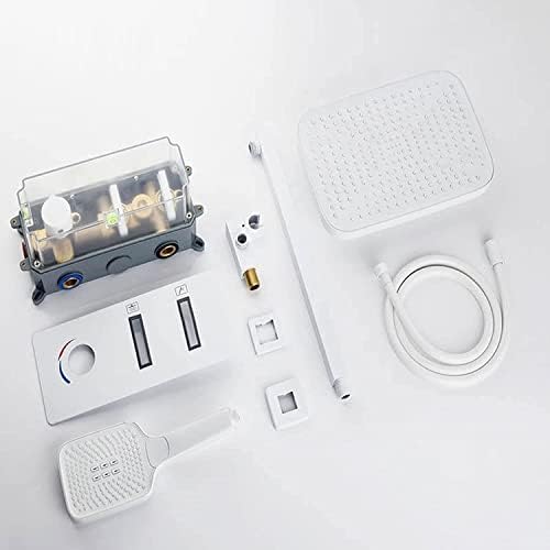 White Brass Rainfall Shower System Set
