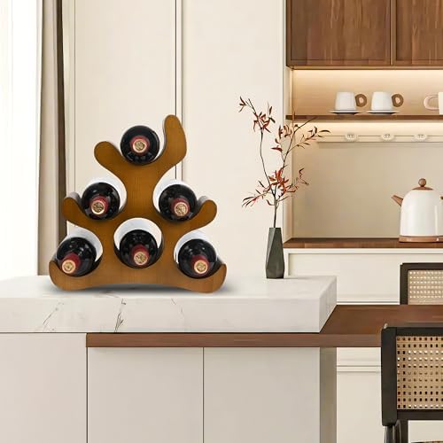 6 Bottle Countertop Wine Rack - Brown