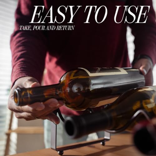 1-Tier Metal Wine Rack for Countertop - 4 Bottles Storage