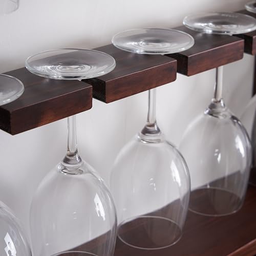 18 Bottle Wall Wine Rack with 12 Glass Holder