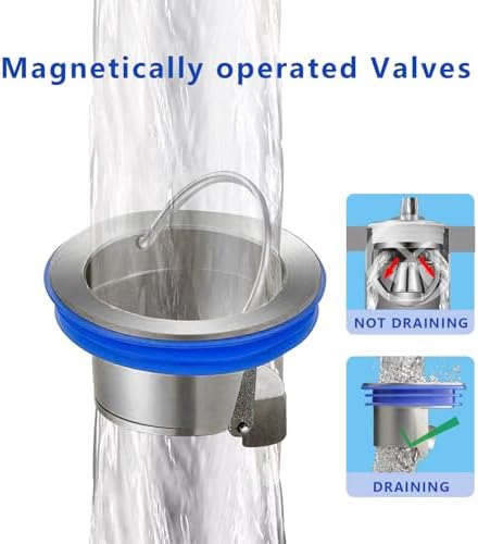 Lupdato Shower Floor Drain Backflow Preventer with Odor Control - Silver