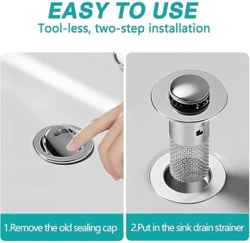 Universal Stainless Steel Drain Strainer with Copper Core 1pc