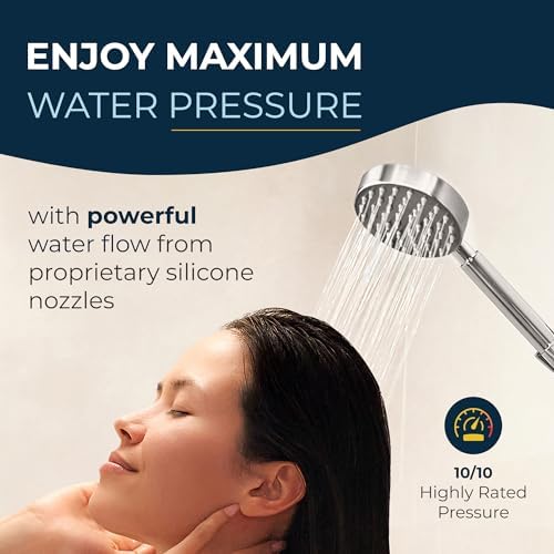 HammerHead Showers All Metal Handheld Shower Head with 6ft Hose and Brass Holder