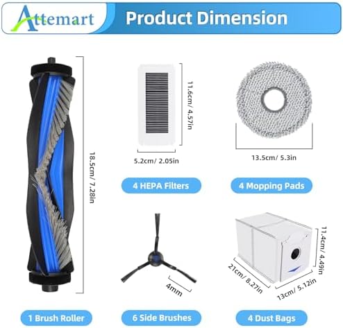 Attemart Replacement Parts Kit for Ecovacs Deebot N30 Pro Omni