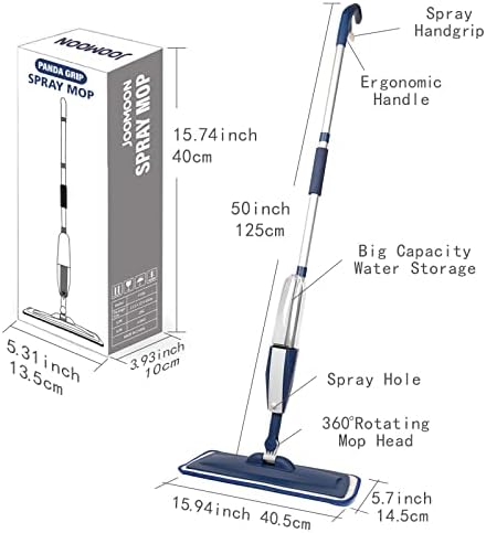 Panda Grip Wet Spray Mop with 14 oz Refill and 3 Microfiber Pads