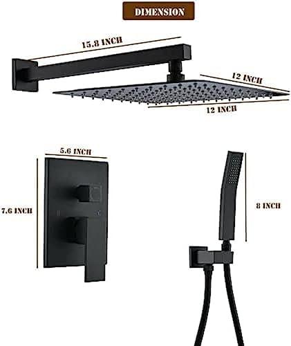 TECKI Thermostatic Shower Faucet System with LED Rainfall and Handheld Massage