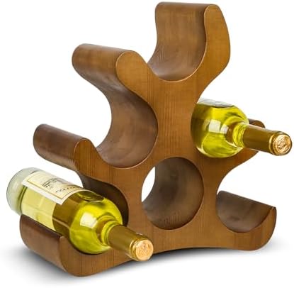 6 Bottle Countertop Wine Rack - Brown