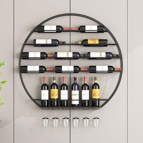 HUHJYUGE Wall-Mounted Wine Rack with Gold Finish