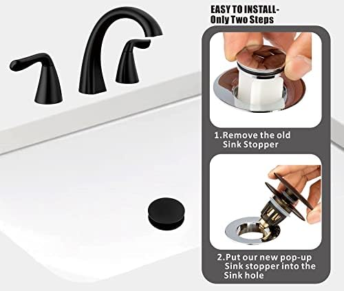 Artiwell Universal Bathroom Sink Drain Stopper Matt Black 1