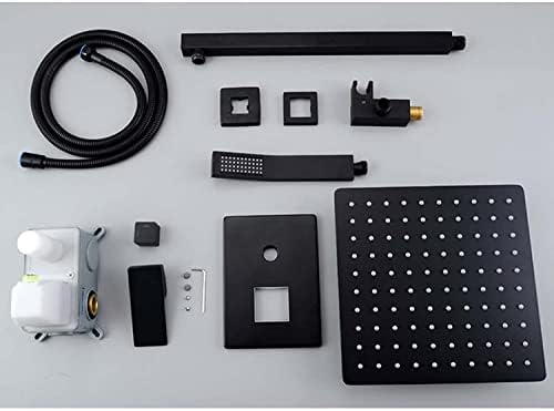 Black Rainfall Shower System with Handheld and Rain Head